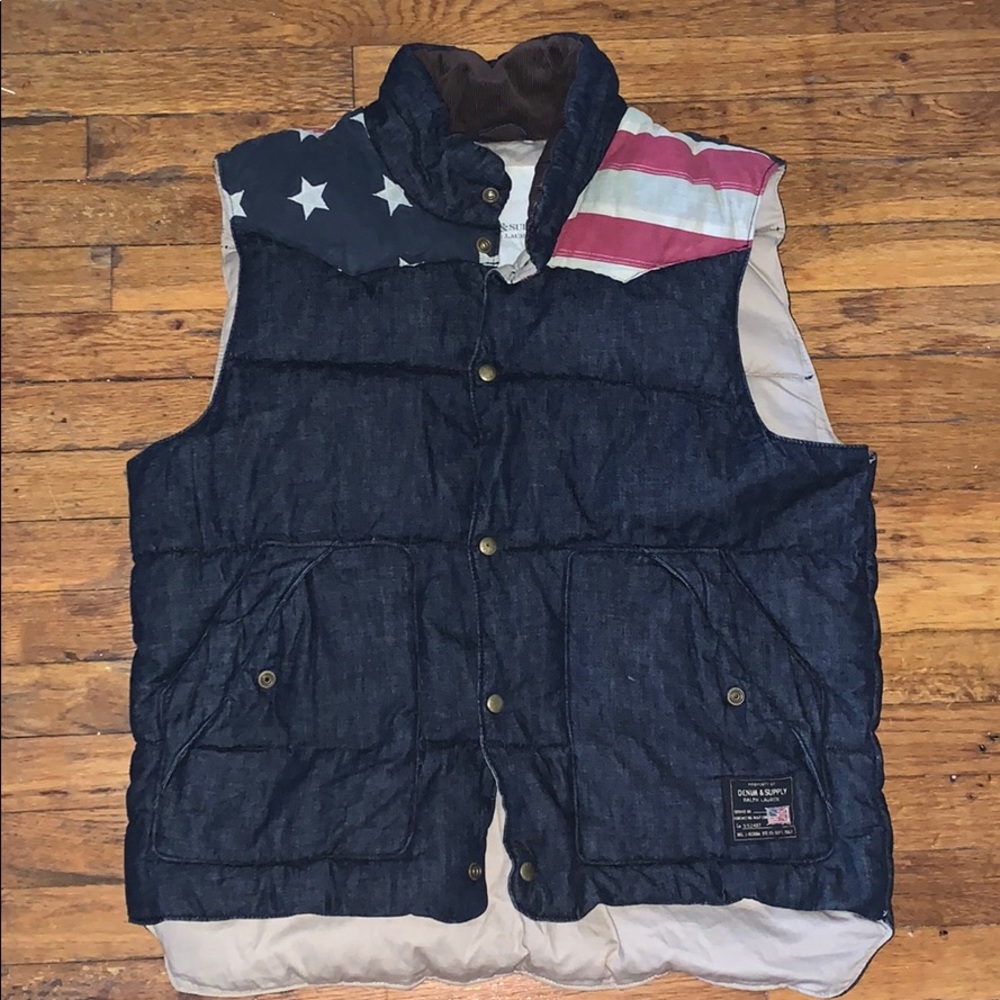 Ralph Lauren/ Denim & Supply Puffy USA flag Vest